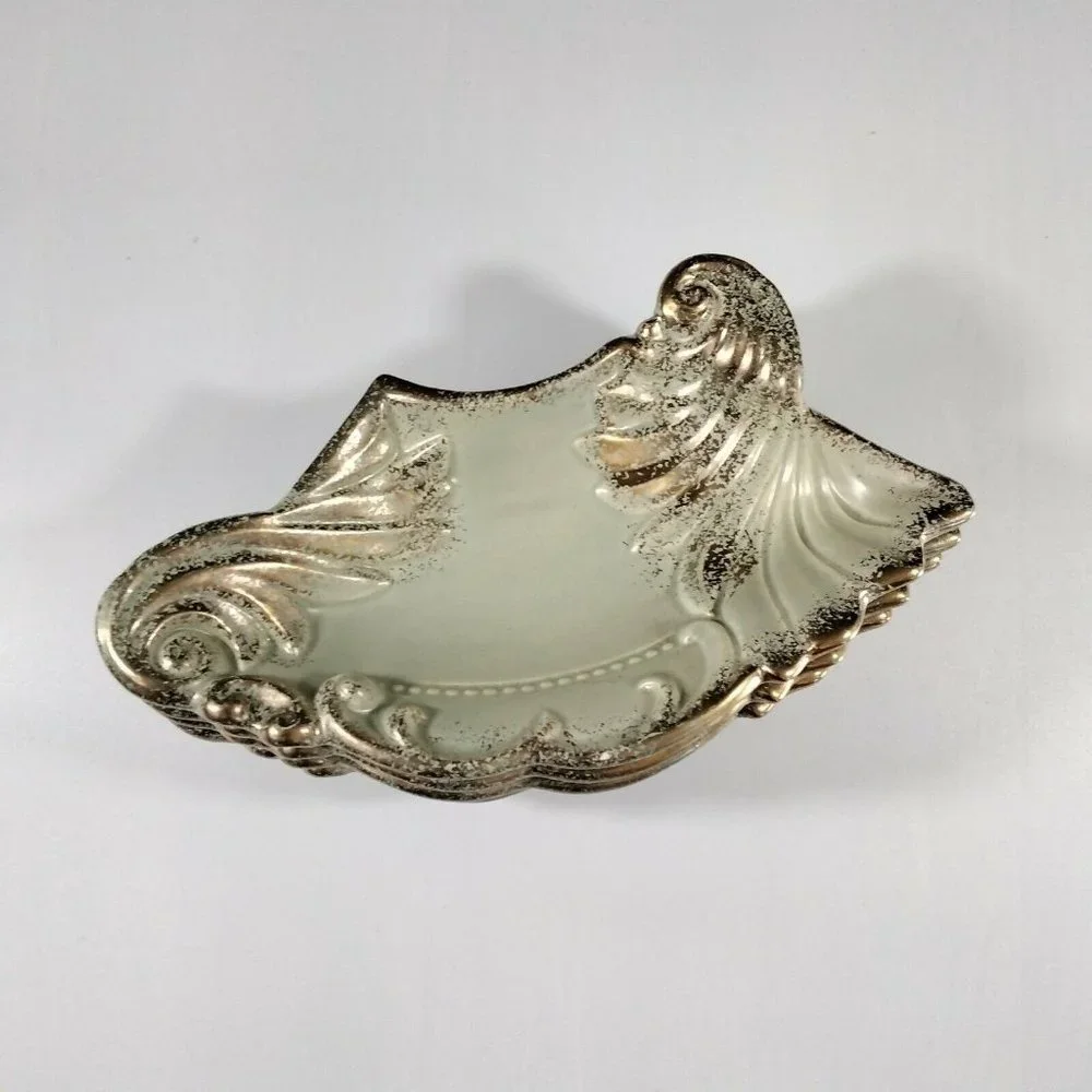 Florentine Nesting Serving Plates Chip Dip Set Ideal Originals 1962 Gold Gilded